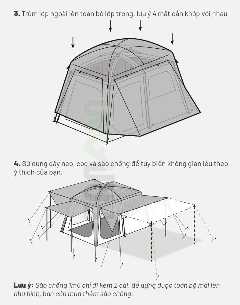 Lều 6 người dựng nhanh BLACKDOG Mountain Garden 6.8 CBD2450WS050