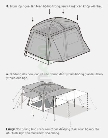 Lều 6 người dựng nhanh BLACKDOG Mountain Garden 6.8 CBD2450WS050