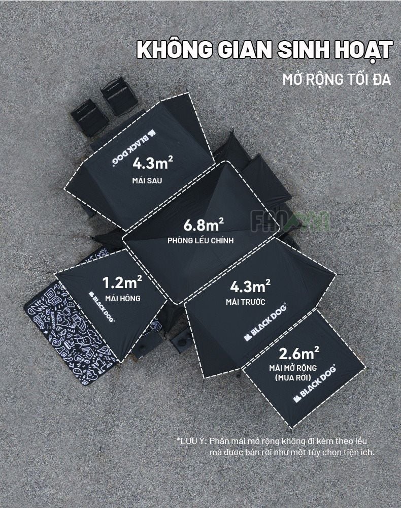 Lều 6 người dựng nhanh BLACKDOG Mountain Garden 6.8 CBD2450WS050