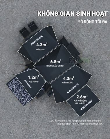 Lều 6 người dựng nhanh BLACKDOG Mountain Garden 6.8 CBD2450WS050