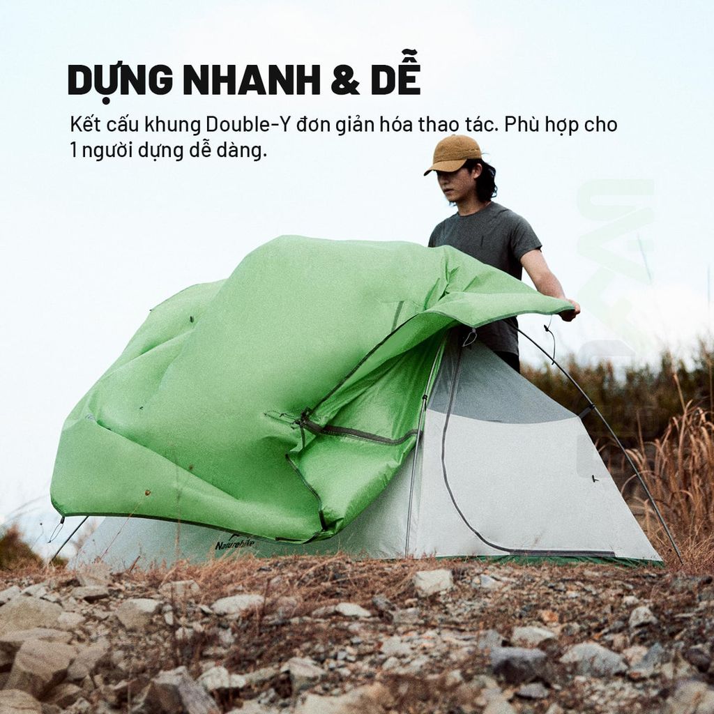 Lều Trekking 1-2 người Cloud Up (210T Poly) Naturehike CNK2450WS032