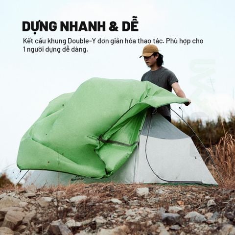 Lều Trekking 1-2 người Cloud Up (210T Poly) Naturehike CNK2450WS032