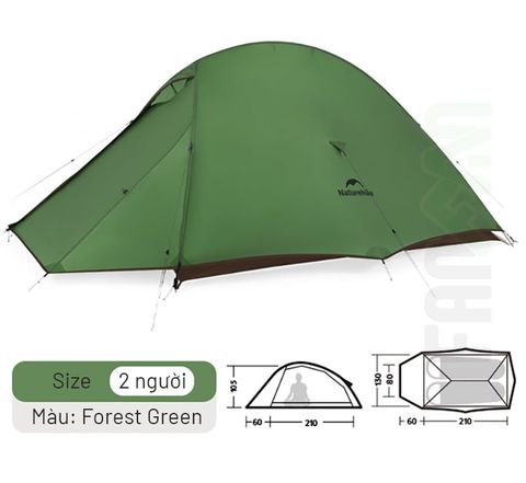 Lều Trekking siêu nhẹ 1-2 người Cloud Up Pro (20D Nylon) Naturehike CNK2350WS020