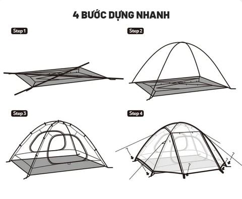 Lều 2 - 3 người, 2 lớp Naturehike  CNK2300ZP024