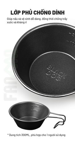 Ly thép Sierra dã ngoại chống dính Blackdog CBD2450CF016