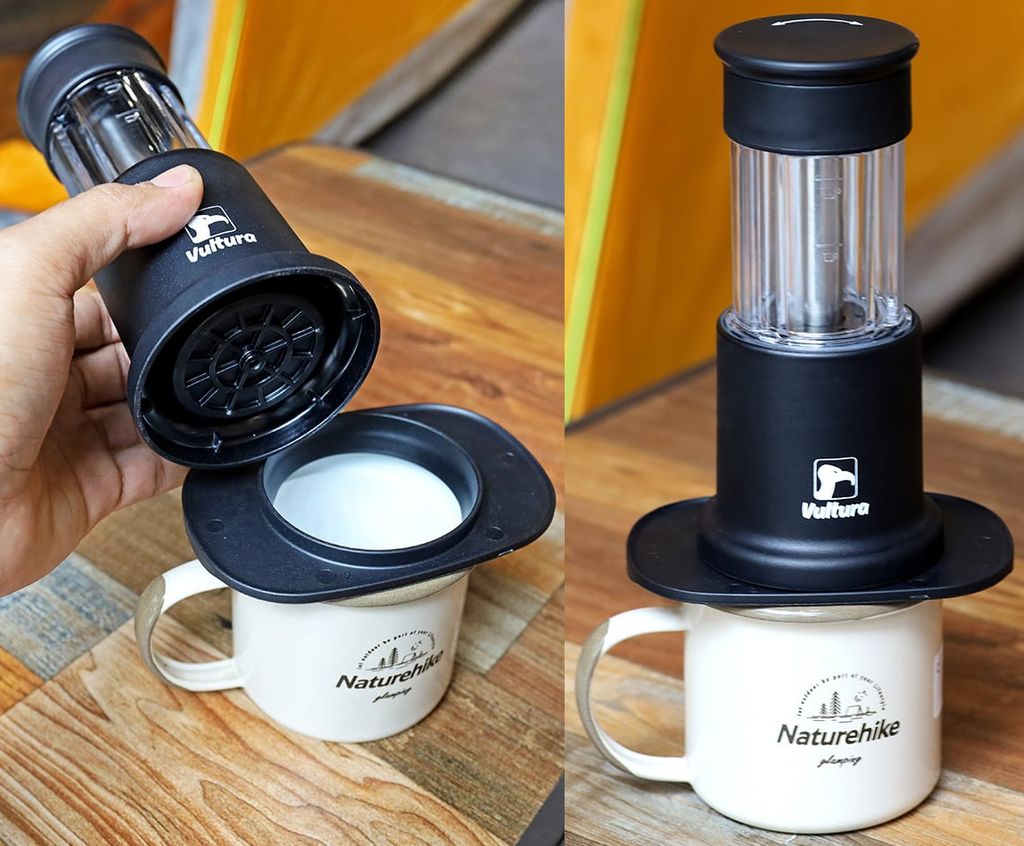 Dụng cụ pha cà phê Espresso cắm trại thủ công Vultura Campresso KF1