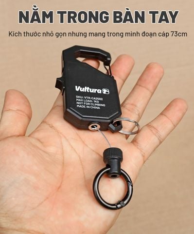 Móc Carabiner dây cáp kéo rút Vultura VTR-CA2502