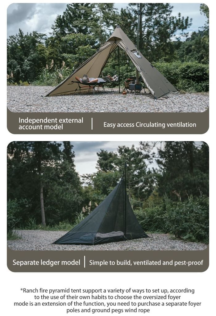 Naturehike CNK2300ZP025 Lều Pyramid 2 người với 2 lớp độc lập