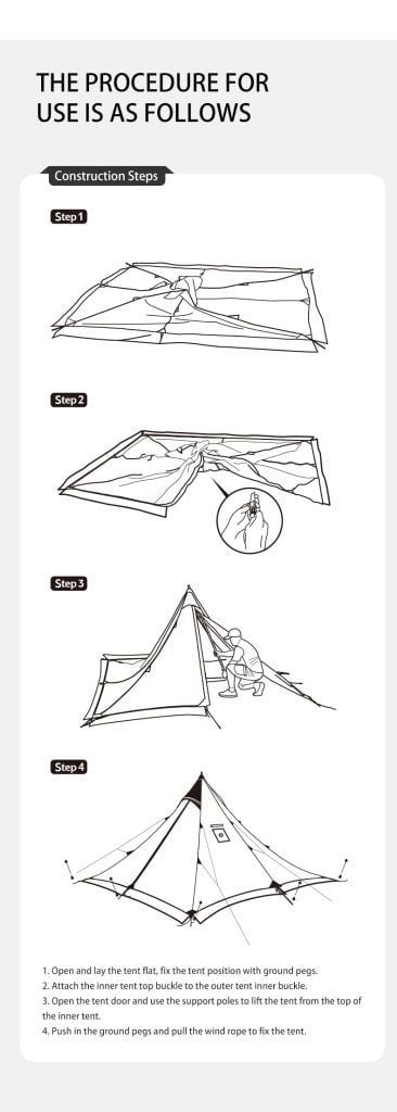 Naturehike CNK2300ZP025 Lều Pyramid 2 người với 2 lớp độc lập