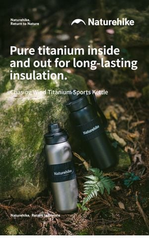 Naturehike CNK2550CF016 Bình giữ nhiệt Titan thể thao 600ml