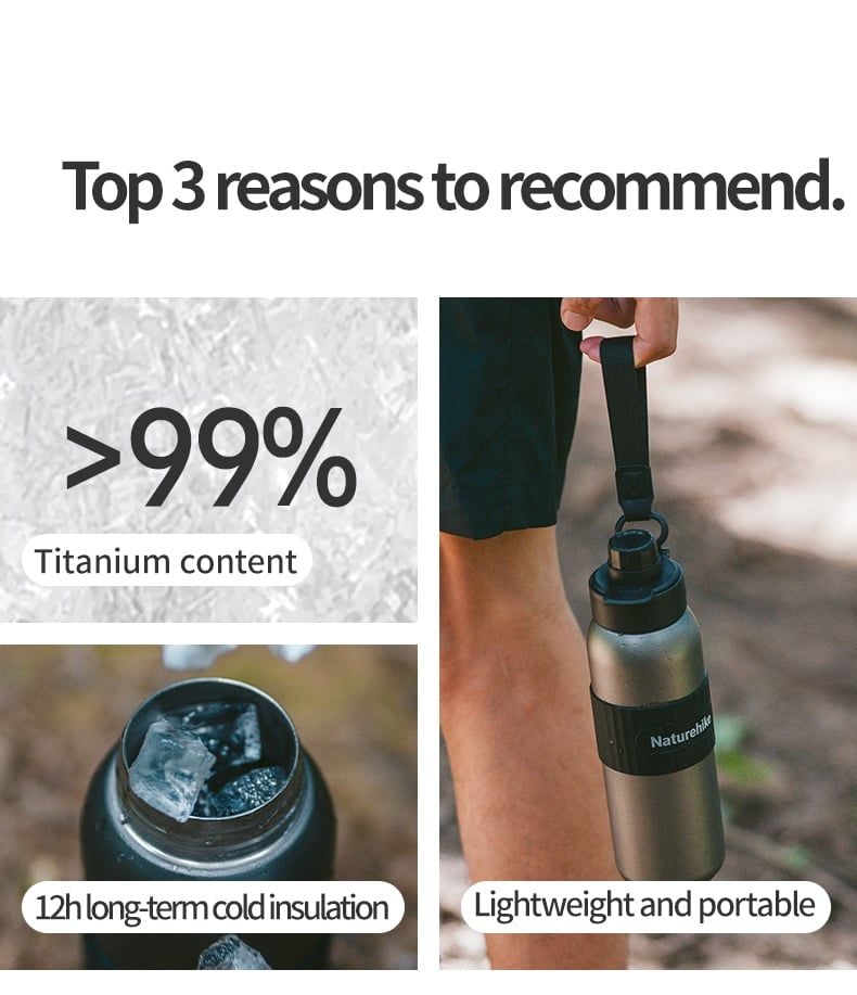 Naturehike CNK2550CF016 Bình giữ nhiệt Titan thể thao 600ml