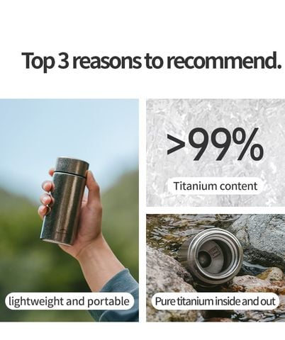 Naturehike CNK2550CF017 Ly/bình Titan giữ nhiệt có nắp 200ml