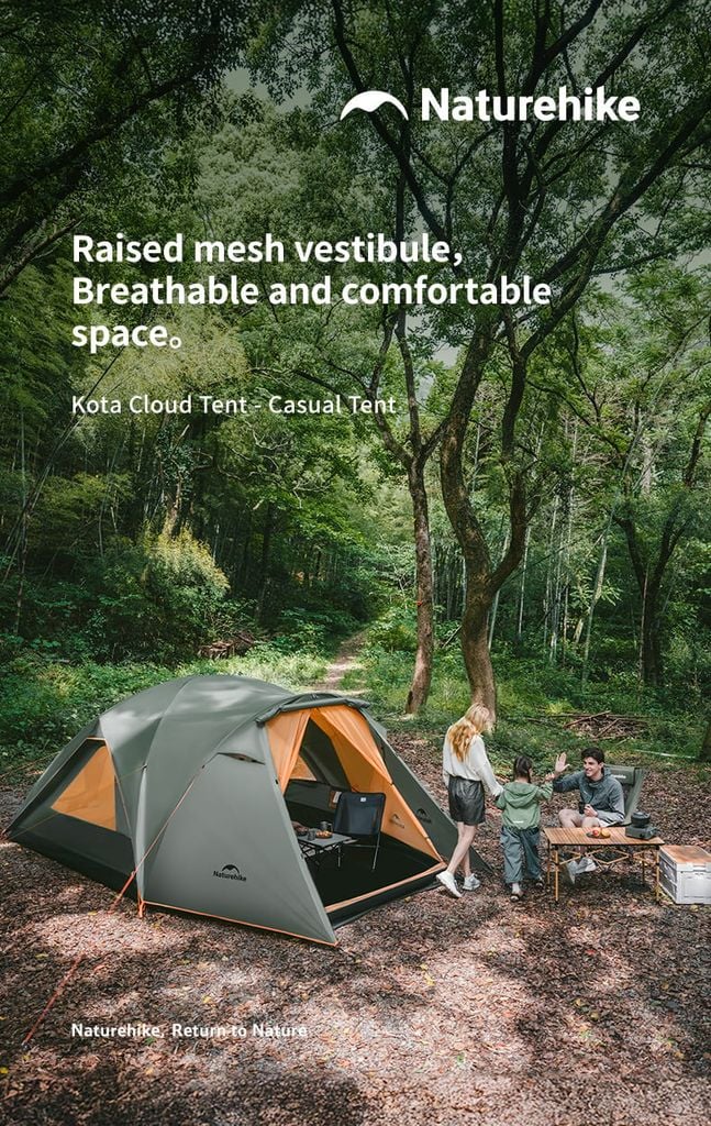 Naturehike CNK2550WS018 Kota Cloud Lều Camping gia đình 6 người