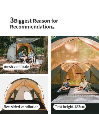 Naturehike CNK2550WS018 Kota Cloud Lều Camping gia đình 6 người