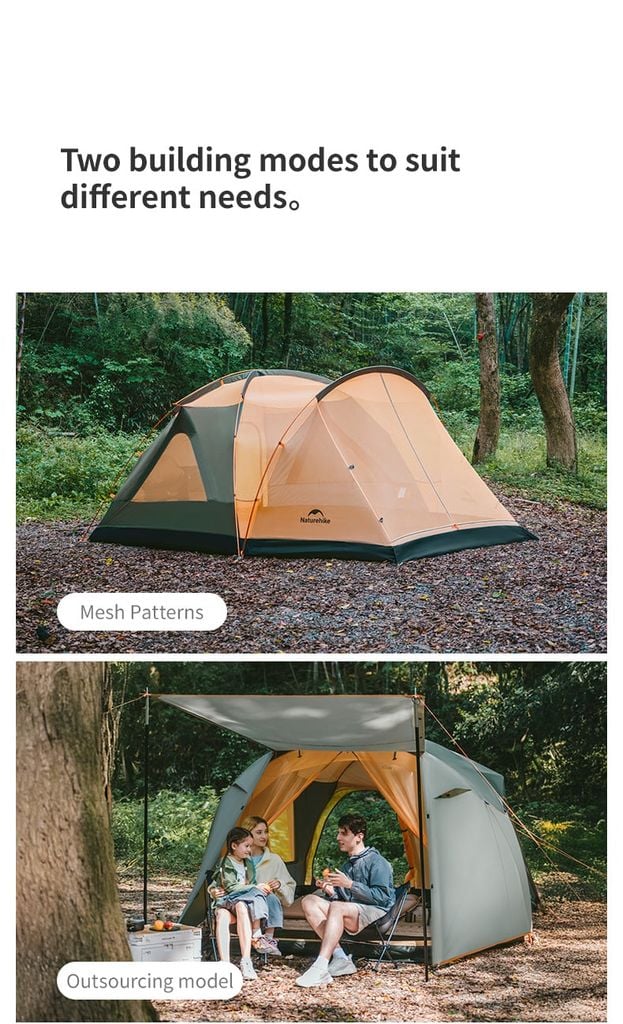 Naturehike CNK2550WS018 Kota Cloud Lều Camping gia đình 6 người