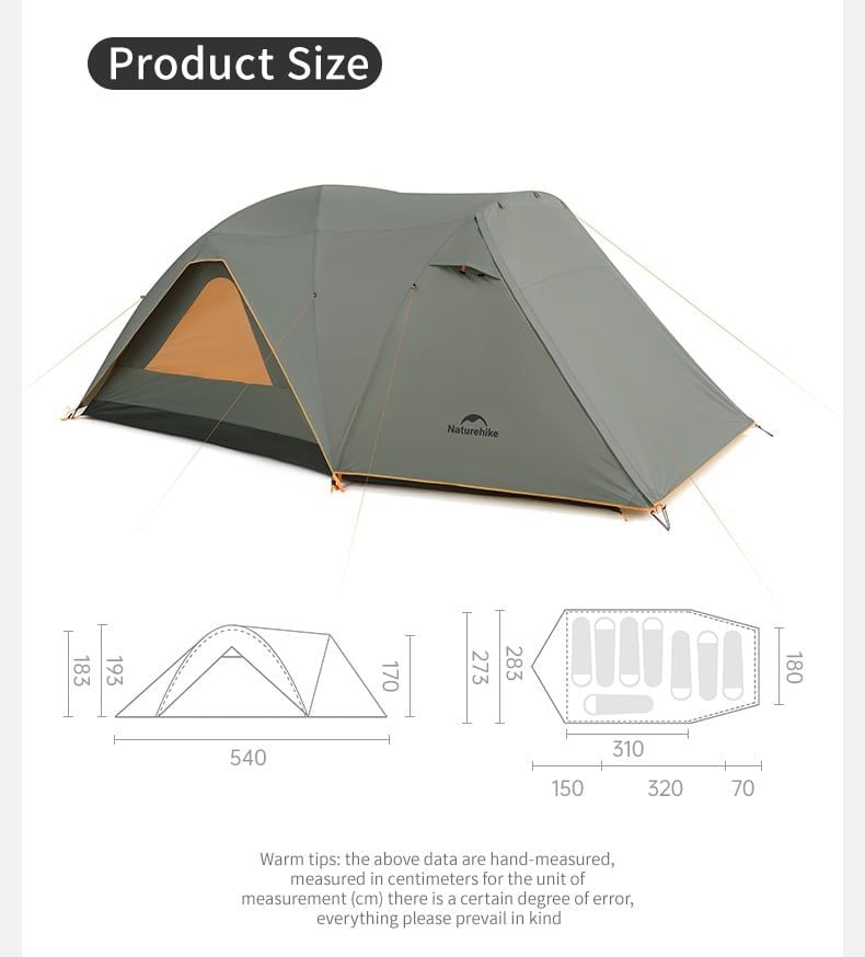 Naturehike CNK2550WS018 Kota Cloud Lều Camping gia đình 6 người
