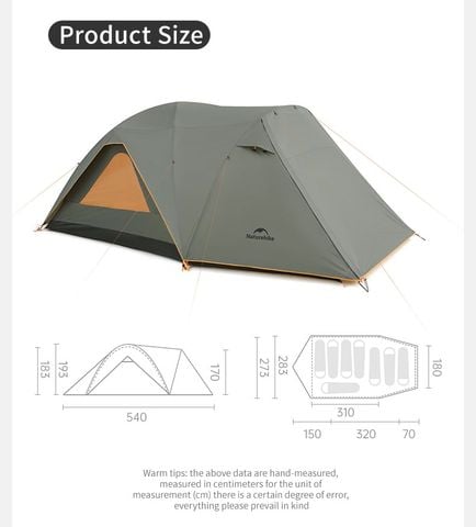 Naturehike CNK2550WS018 Kota Cloud Lều Camping gia đình 6 người