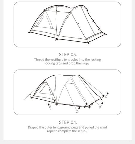 Naturehike CNK2550WS018 Kota Cloud Lều Camping gia đình 6 người