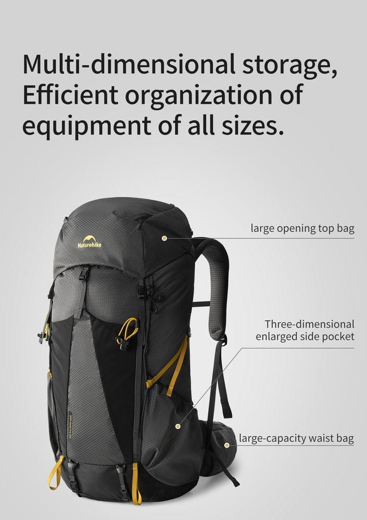 Naturehike CNK2650XB017 Seek-Wind Pro ba lô leo núi cao cấp điều chỉnh size lưng