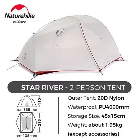 Lều Trekking 2 người Naturehike Star River Ultralight NH17T012-T