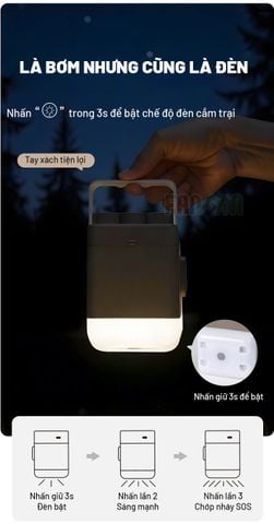 Nệm dã ngoại tự bơm hơi (kèm bơm) dày 25cm BLACKDOG CBD2550WS037