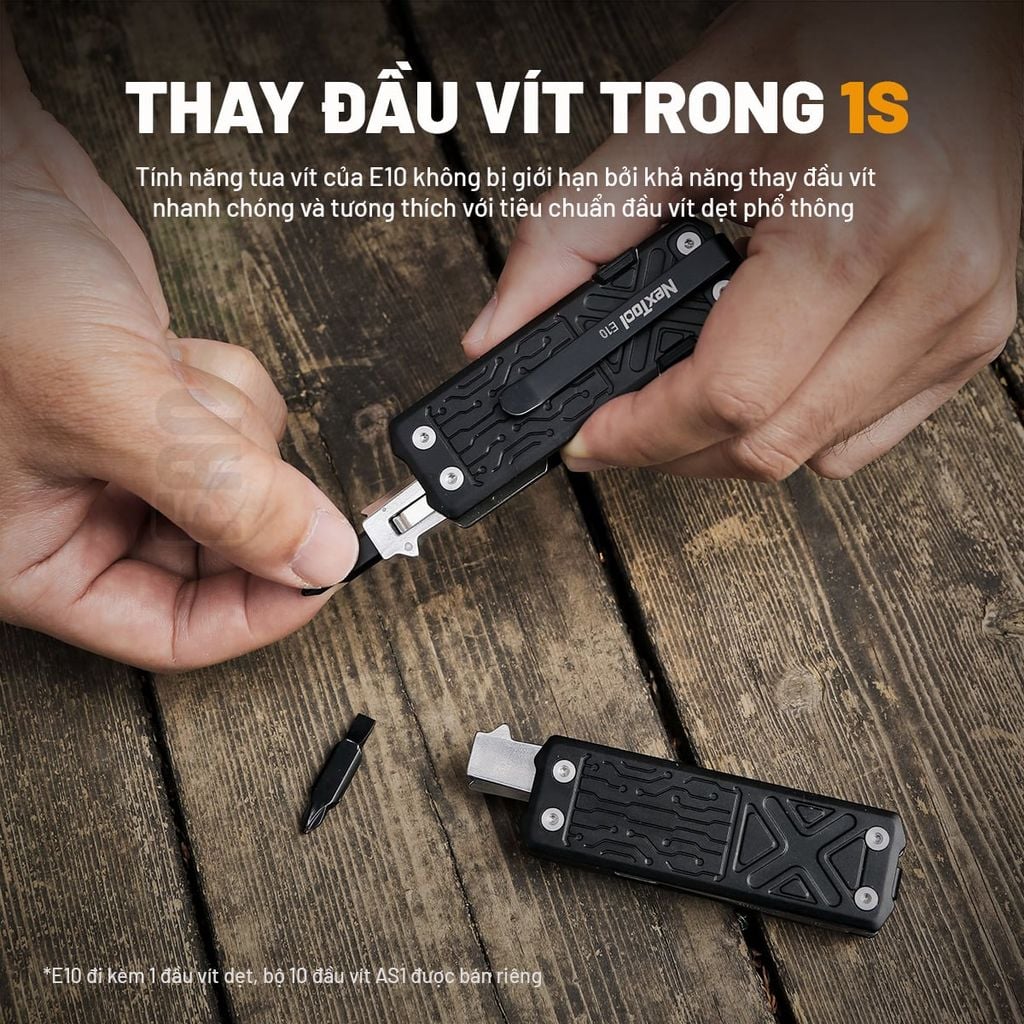 Nextool E10 (E1 upgraded) dụng cụ dao xếp EDC đa năng 11 chức năng