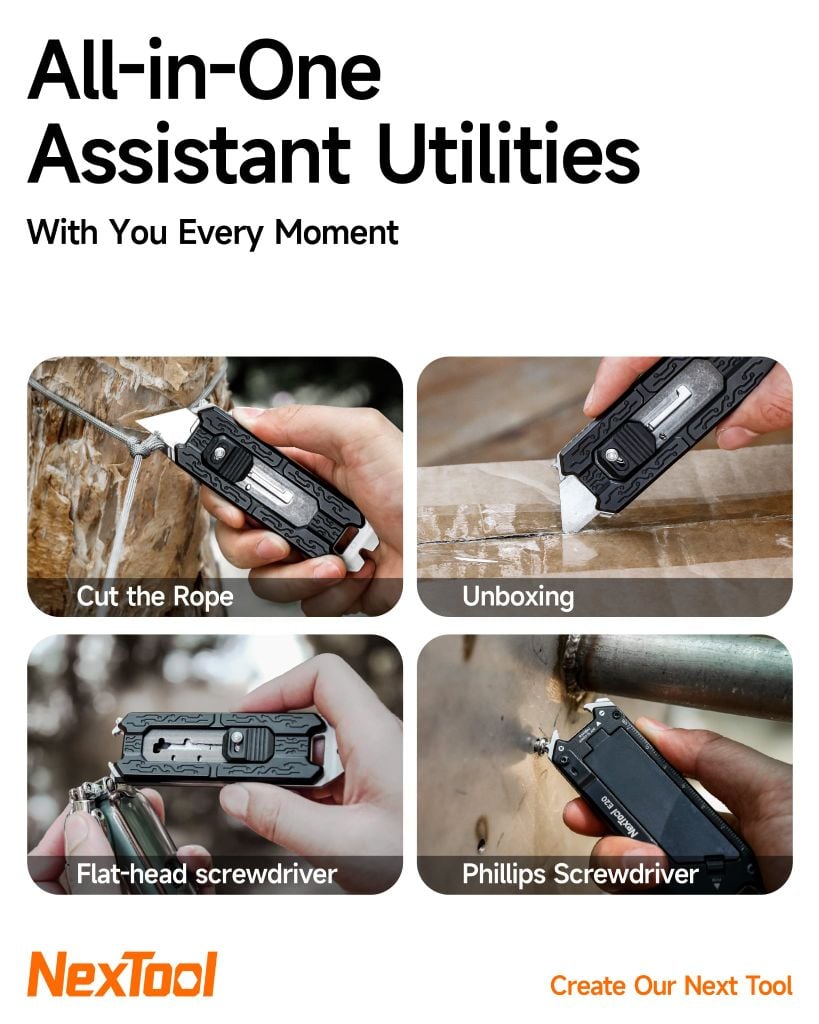 Nextool E20 Explorer dao rọc cáp, khui thùng EDC 9 chức năng