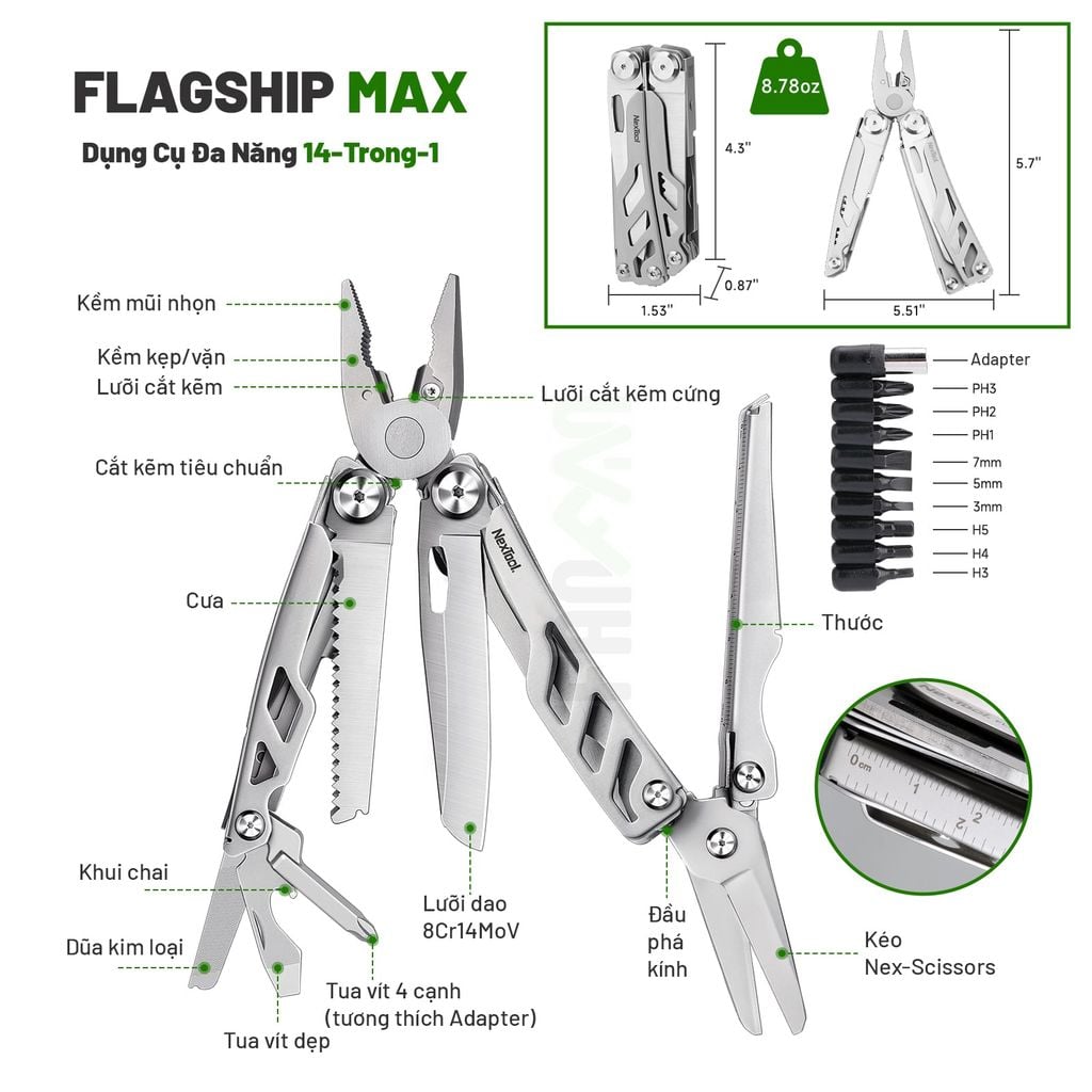 Nextool Flagship Pro/F30/Max dụng cụ đa năng hạng nặng 16 tools