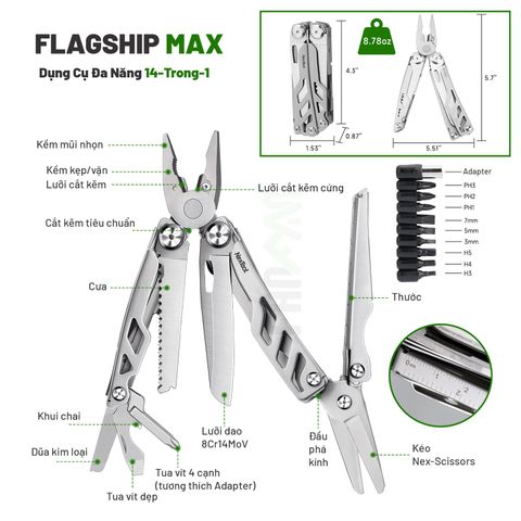 Nextool Flagship Pro/F30/Max dụng cụ đa năng hạng nặng 16 tools