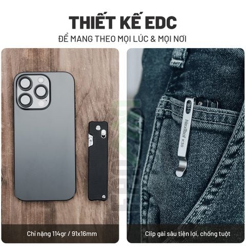 Nextool K30 dao xếp EDC 11 chức năng thép Sandvik, ốp G10, khóa Axis
