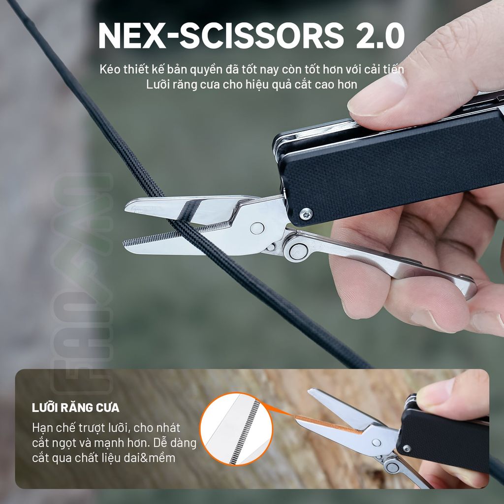 Nextool K30 dao xếp EDC 11 chức năng thép Sandvik, ốp G10, khóa Axis