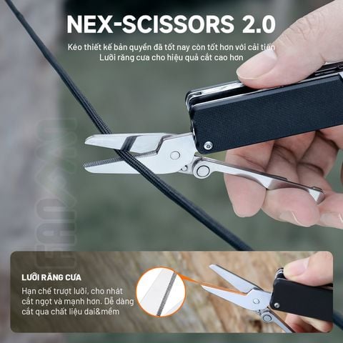 Nextool K30 dao xếp EDC 11 chức năng thép Sandvik, ốp G10, khóa Axis
