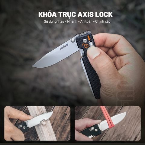 Nextool K30 dao xếp EDC 11 chức năng thép Sandvik, ốp G10, khóa Axis
