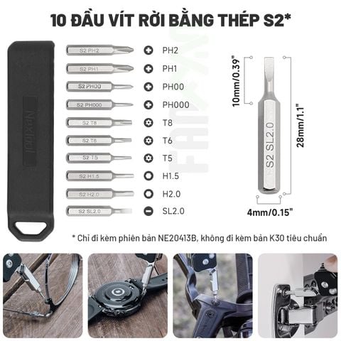Nextool K30 dao xếp EDC 11 chức năng thép Sandvik, ốp G10, khóa Axis
