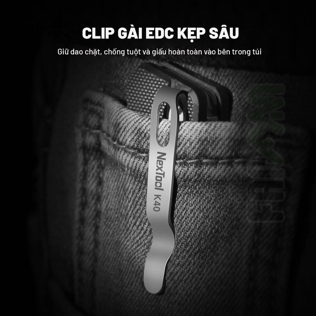 Nextool K40 dao xếp EDC 5 chức năng thép Sandvik, ốp G10, Axis Lock