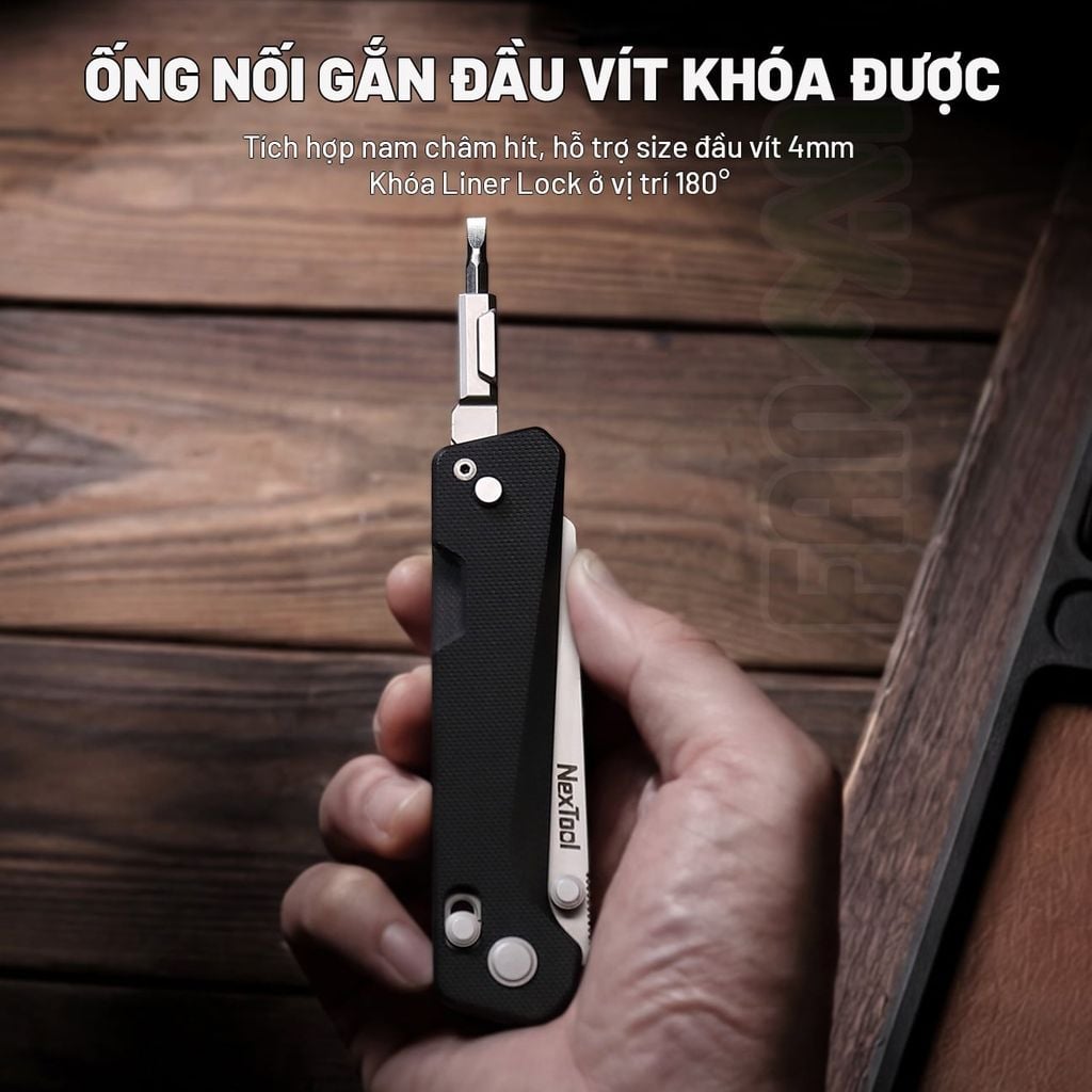 Nextool K40 dao xếp EDC 5 chức năng thép Sandvik, ốp G10, Axis Lock