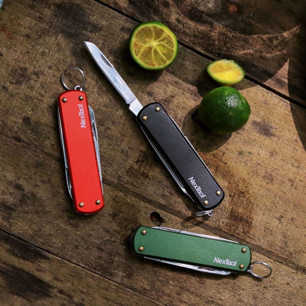 Nextool Mini Pocket Knife dao xếp đa năng bỏ túi móc khóa 4 chức năng, ốp nhôm
