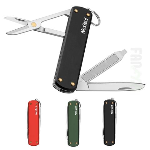 Nextool Mini Pocket Knife dao xếp đa năng bỏ túi móc khóa 4 chức năng, ốp nhôm