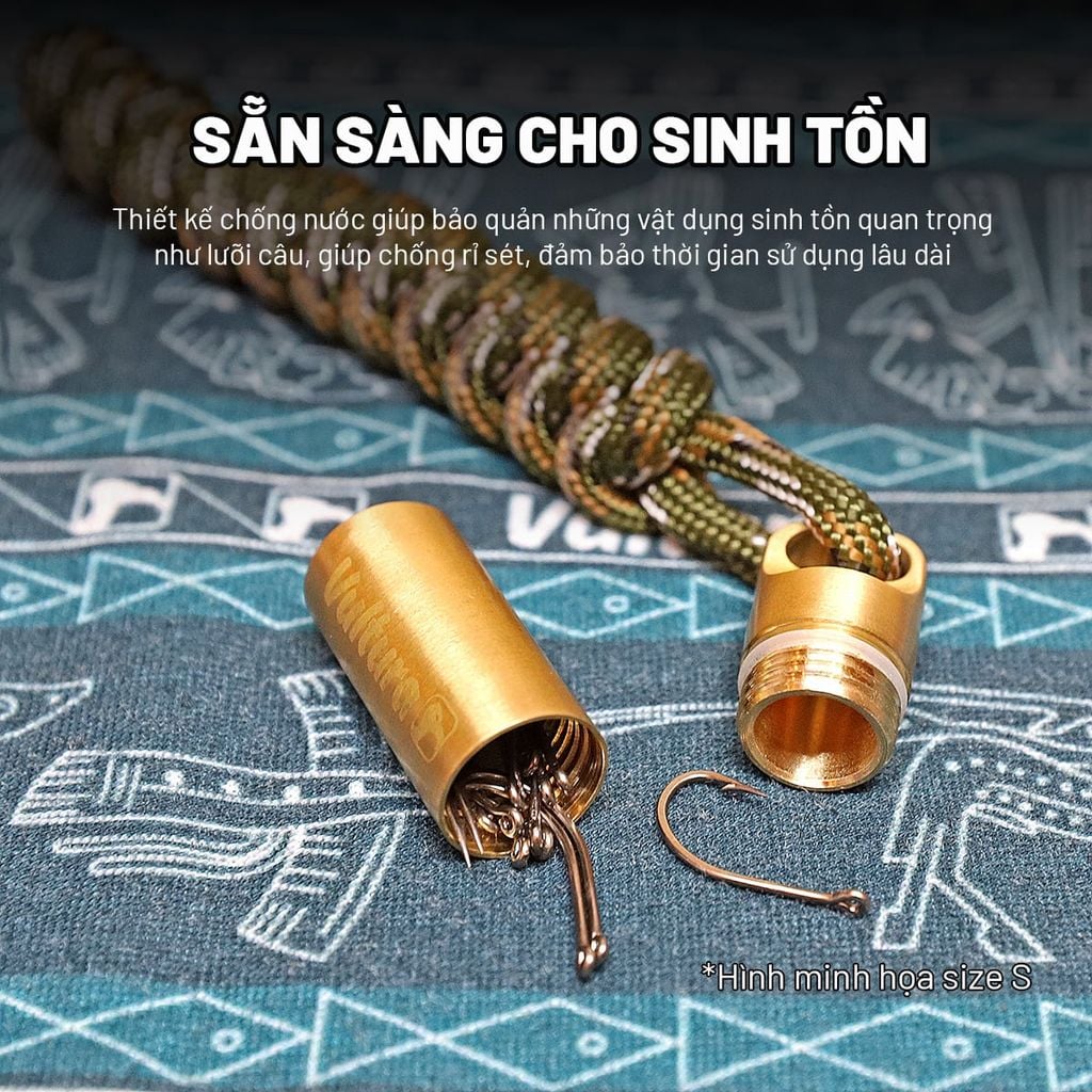 Nhộng chống nước EDC đồng thau đựng thuốc & vật dụng sinh tồn Vultura CS2601