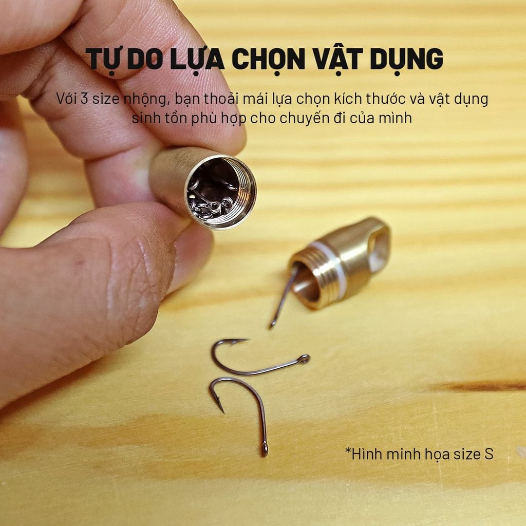 Nhộng chống nước EDC đồng thau đựng thuốc & vật dụng sinh tồn Vultura CS2601
