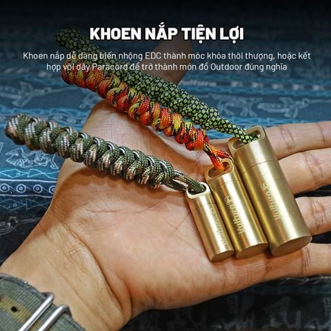 Nhộng chống nước EDC đồng thau đựng thuốc & vật dụng sinh tồn Vultura CS2601