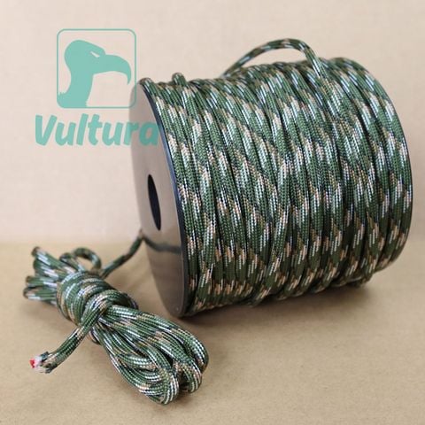 Cuộn 50m dây dù Paracord 550 sinh tồn 12 lõi kèm cước câu & bấc Vultura RO2601