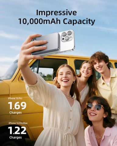 Pin sạc dự phòng Innostyle MagSlim 10,000mAh hỗ trợ sạc không dây