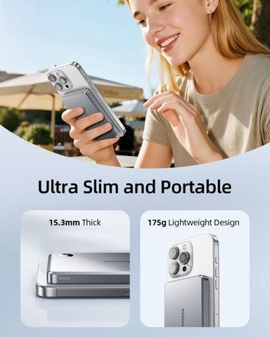 Pin sạc dự phòng Innostyle MagSlim 10,000mAh hỗ trợ sạc không dây