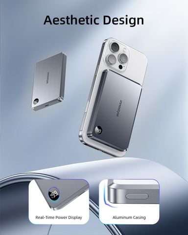 Pin sạc dự phòng Innostyle MagSlim 10,000mAh hỗ trợ sạc không dây