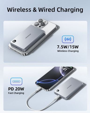 Pin sạc dự phòng Innostyle MagSlim 10,000mAh hỗ trợ sạc không dây
