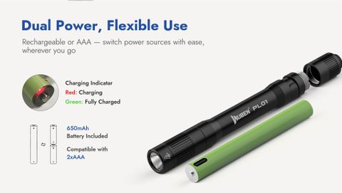 Wuben PL01 Đèn bút túi áo EDC (đèn pin bác sĩ)