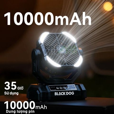 Quạt sạc 10,000mAh kiêm đèn bàn cắm trại BLACKDOG CBD2550ZM038
