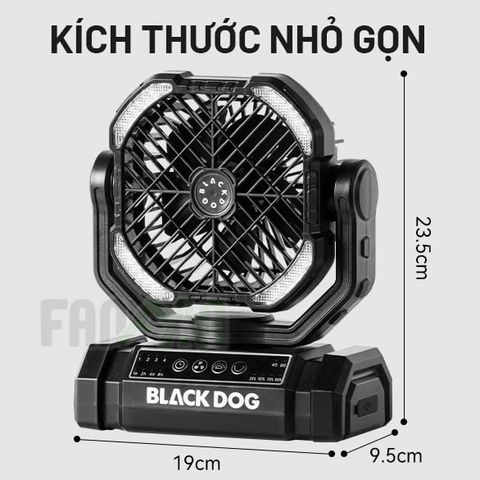 Quạt sạc 10,000mAh kiêm đèn bàn cắm trại BLACKDOG CBD2550ZM038