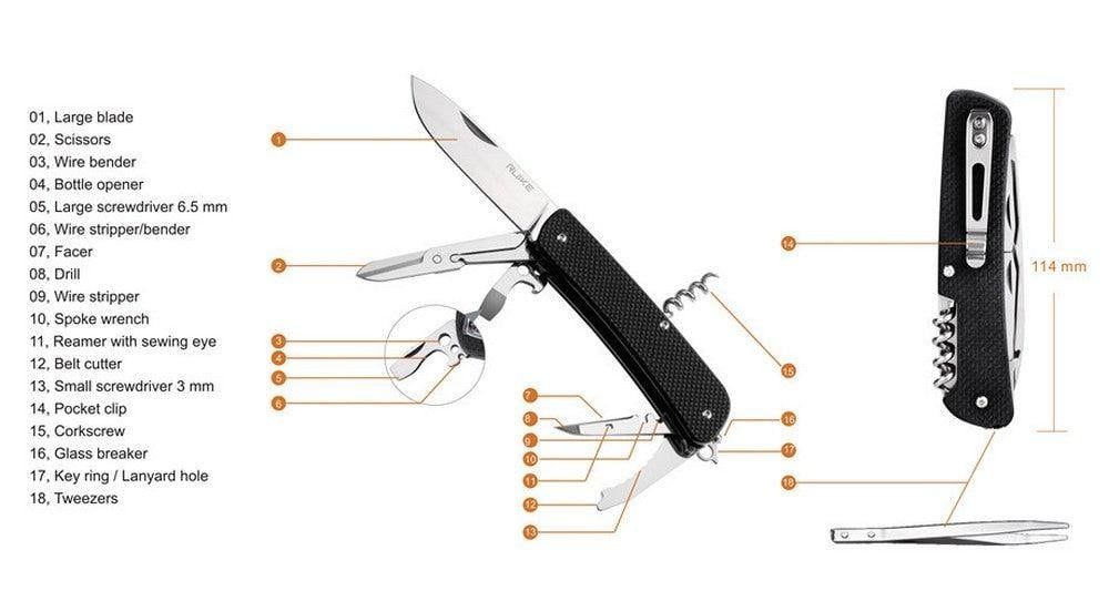 Ruike L31 Dao xếp kèm kéo 18 chức năng cỡ lớn